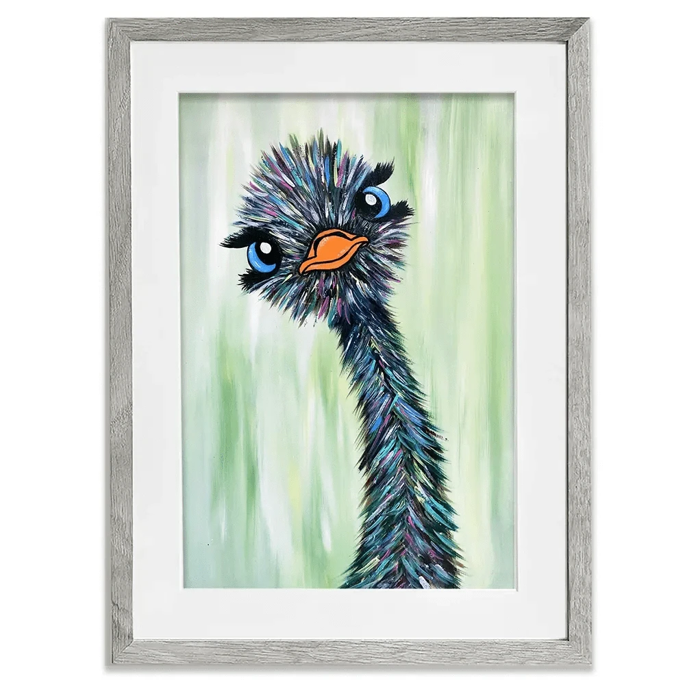 Funky Ostrich Framed Art Print Funky Ostrich Framed Art Print wall art product Tanya Stone / Shutterstock