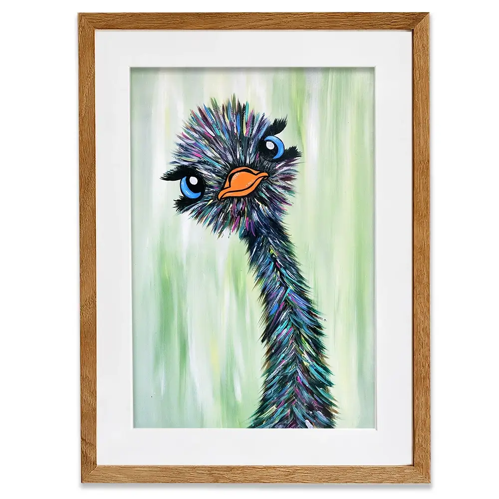 Funky Ostrich Framed Art Print Funky Ostrich Framed Art Print wall art product Tanya Stone / Shutterstock