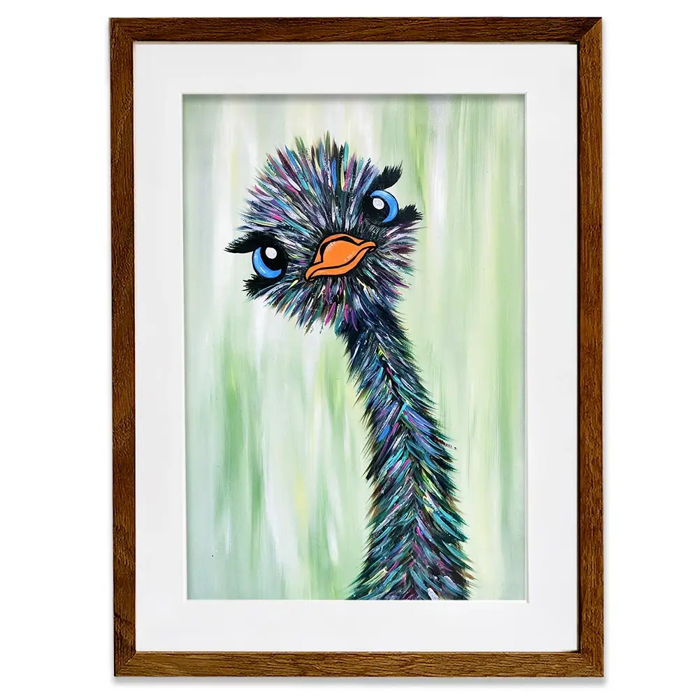 Funky Ostrich Framed Art Print Funky Ostrich Framed Art Print wall art product Tanya Stone / Shutterstock