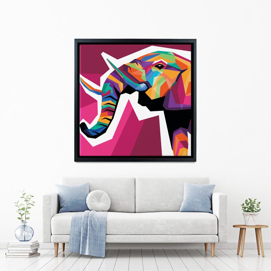 Funky Pop Art Elephant Canvas Print wall art product Zero05Ard / Shutterstock