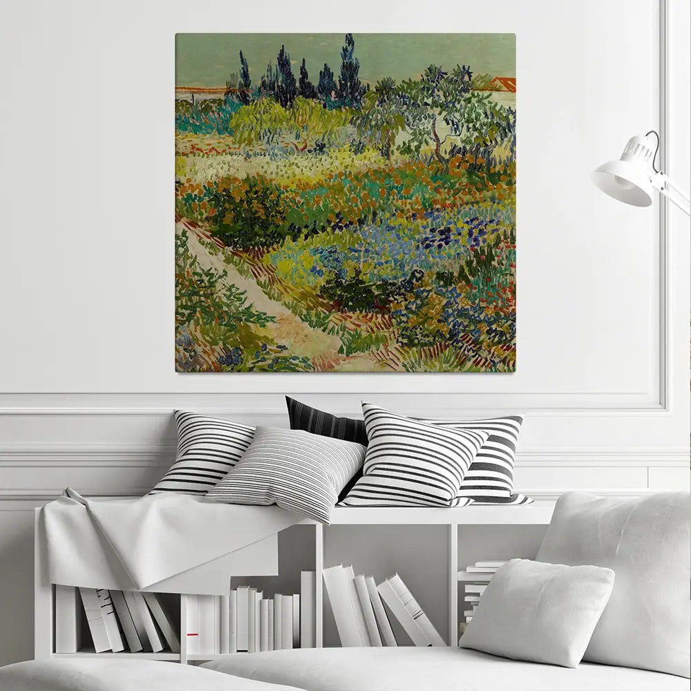 Garden At Arles Square Canvas Print Garden At Arles Square Canvas Print wall art product Art Print Shop