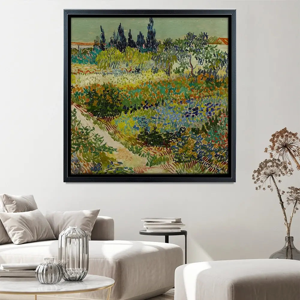 Garden At Arles Square Canvas Print Garden At Arles Square Canvas Print wall art product Art Print Shop