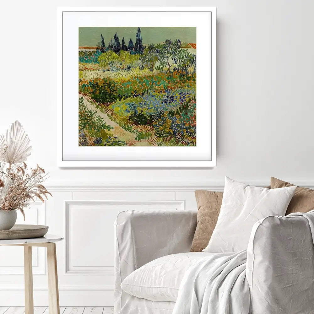 Garden At Arles Square Framed Art Print Garden At Arles Square Framed Art Print wall art product Art Print Shop