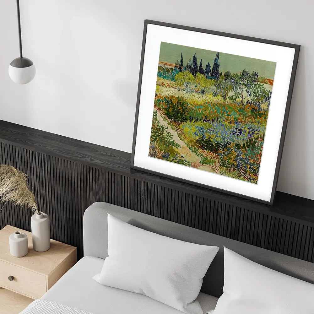 Garden At Arles Square Framed Art Print Garden At Arles Square Framed Art Print wall art product Art Print Shop