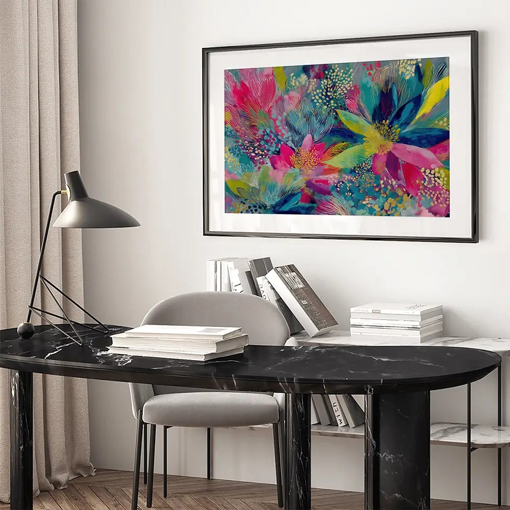 Garden In Colours Framed Art Print Garden In Colours Framed Art Print wall art product Chromatic Storm Studio