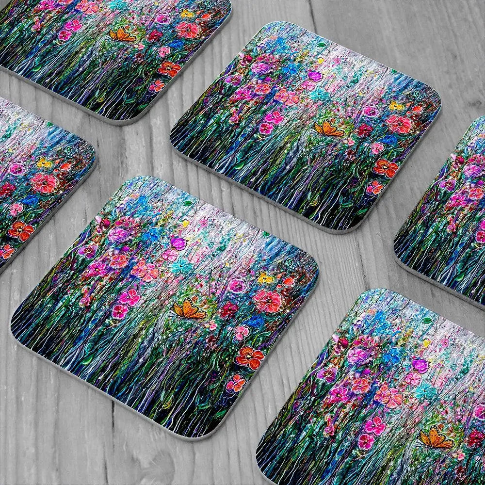 Garden Paradise Coaster Set Garden Paradise Coaster Set wall art product Lena Owens - Independent