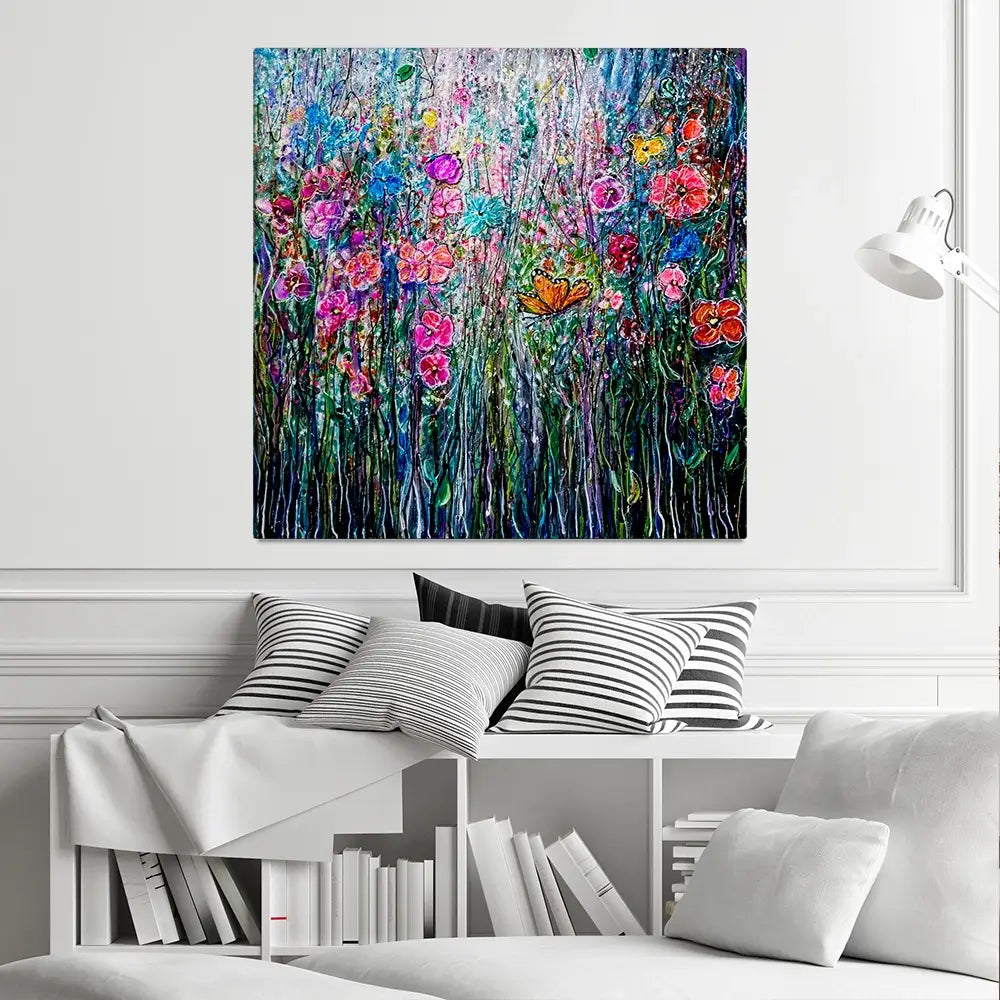 Garden Paradise Square Canvas Print Garden Paradise Square Canvas Print wall art product Lena Owens - Independent
