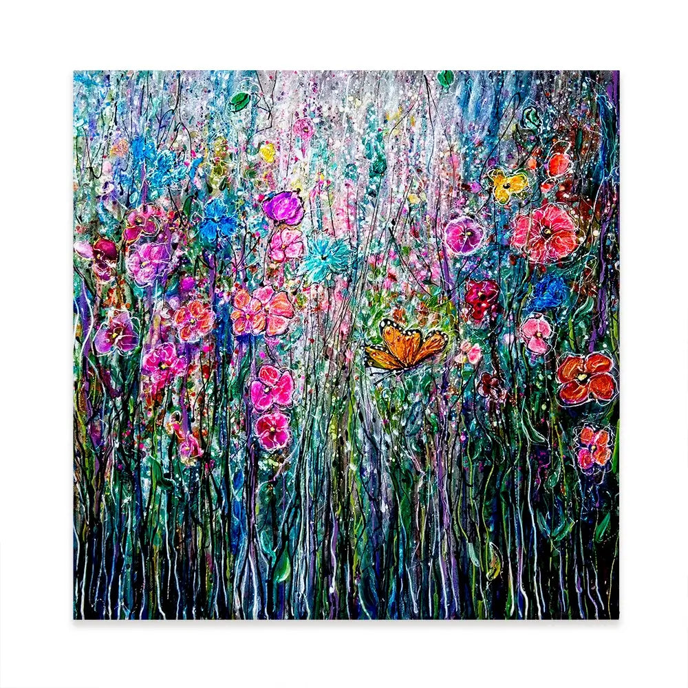 Garden Paradise Square Canvas Print Garden Paradise Square Canvas Print wall art product Lena Owens - Independent