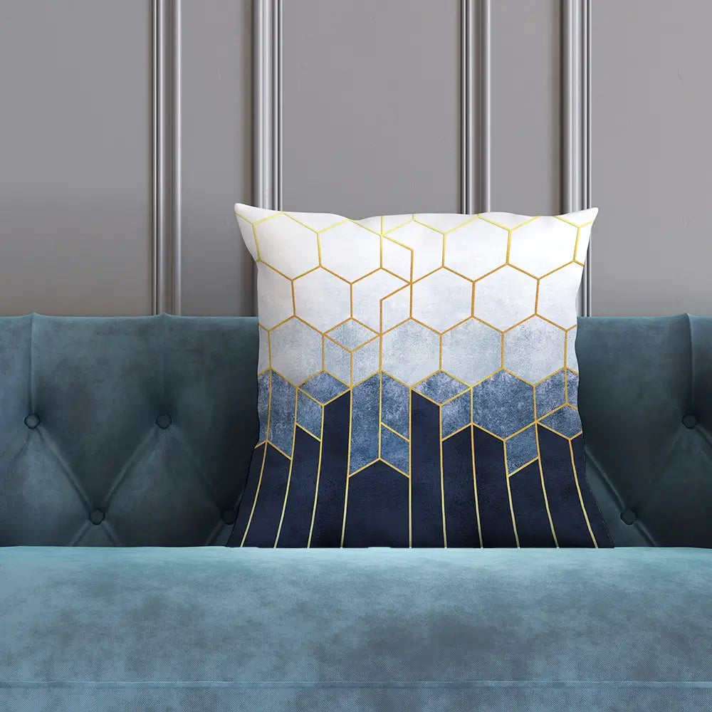 Geometric Hexagons Cushion Geometric Hexagons Cushion wall art product Art Print Shop