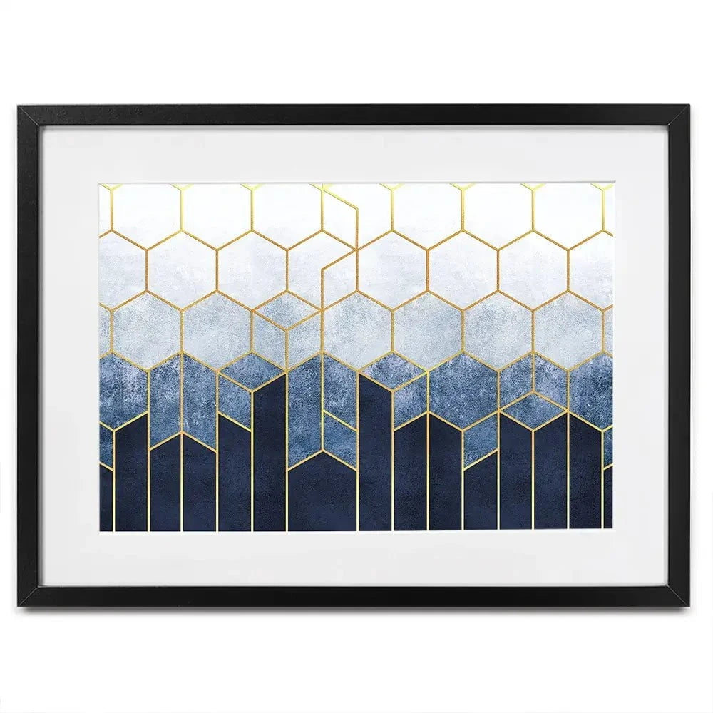 Geometric Hexagons Framed Art Print Geometric Hexagons Framed Art Print wall art product Katrine_arty / Shutterstock