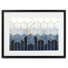 Geometric Hexagons Framed Art Print Geometric Hexagons Framed Art Print wall art product Katrine_arty / Shutterstock