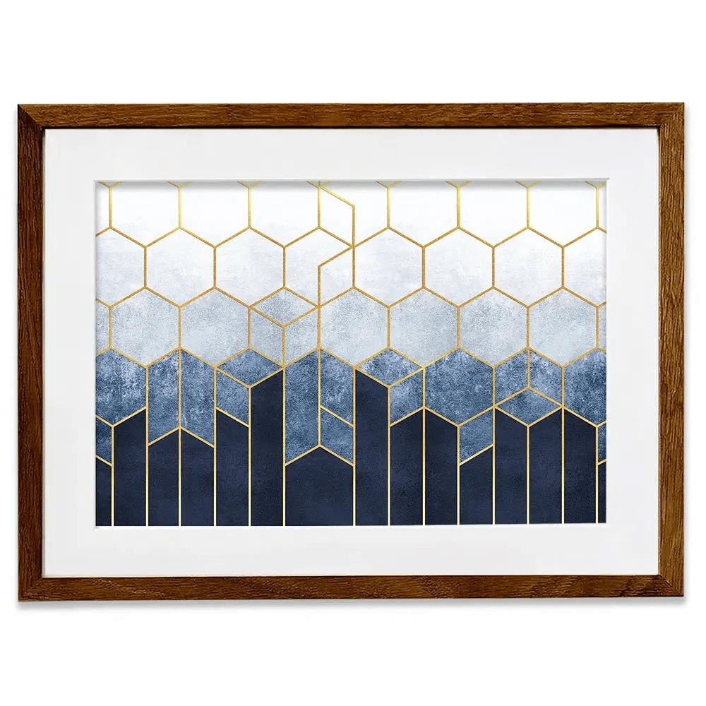 Geometric Hexagons Framed Art Print Geometric Hexagons Framed Art Print wall art product Katrine_arty / Shutterstock
