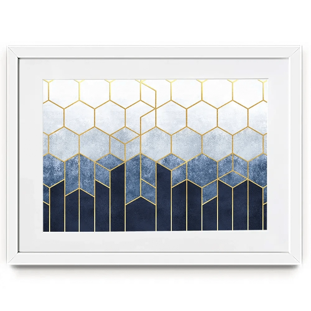 Geometric Hexagons Framed Art Print Geometric Hexagons Framed Art Print wall art product Katrine_arty / Shutterstock