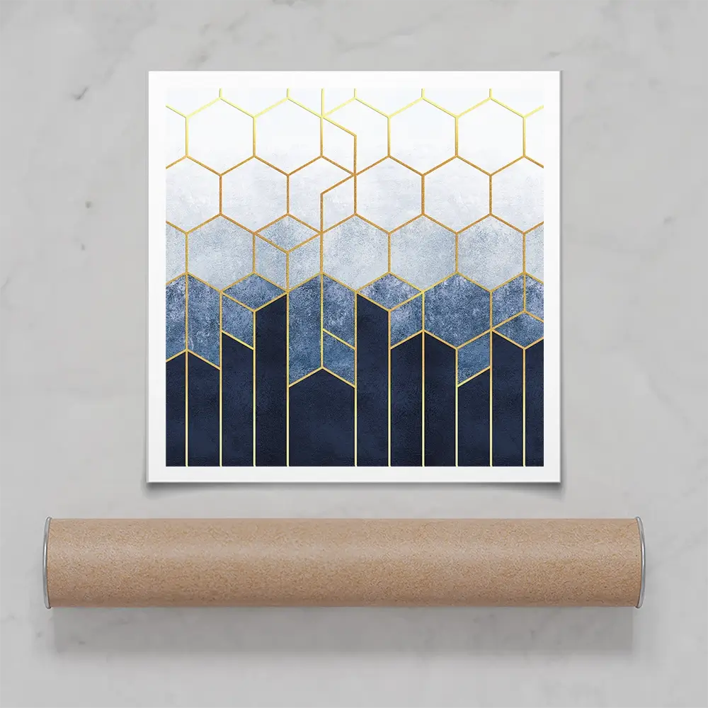 Geometric Hexagons Square Art Print Geometric Hexagons Square Art Print wall art product Art Print Shop