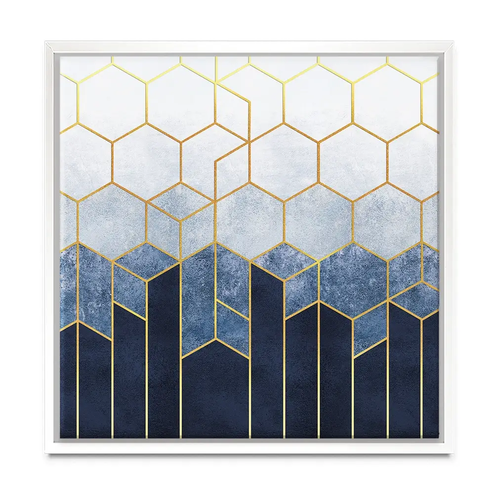 Geometric Hexagons Square Canvas Print Geometric Hexagons Square Canvas Print wall art product Art Print Shop