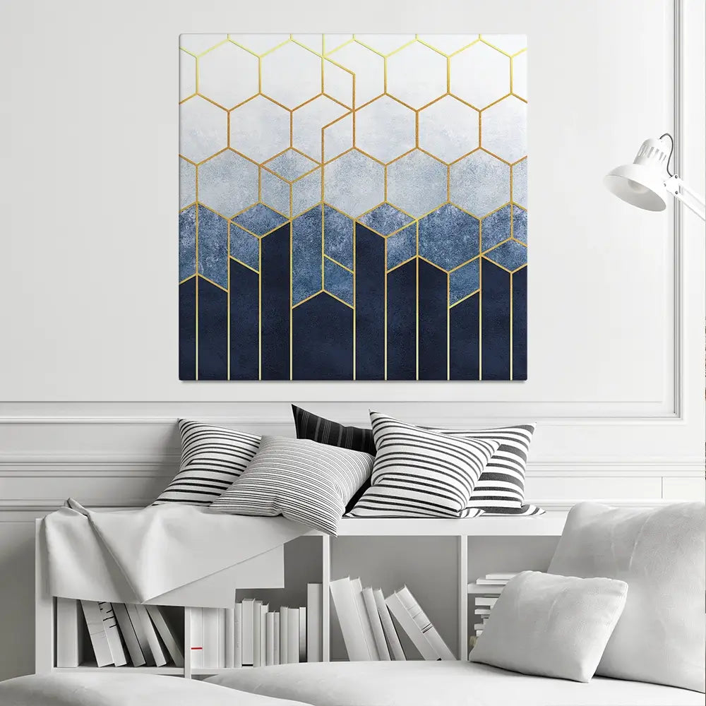 Geometric Hexagons Square Canvas Print Geometric Hexagons Square Canvas Print wall art product Art Print Shop
