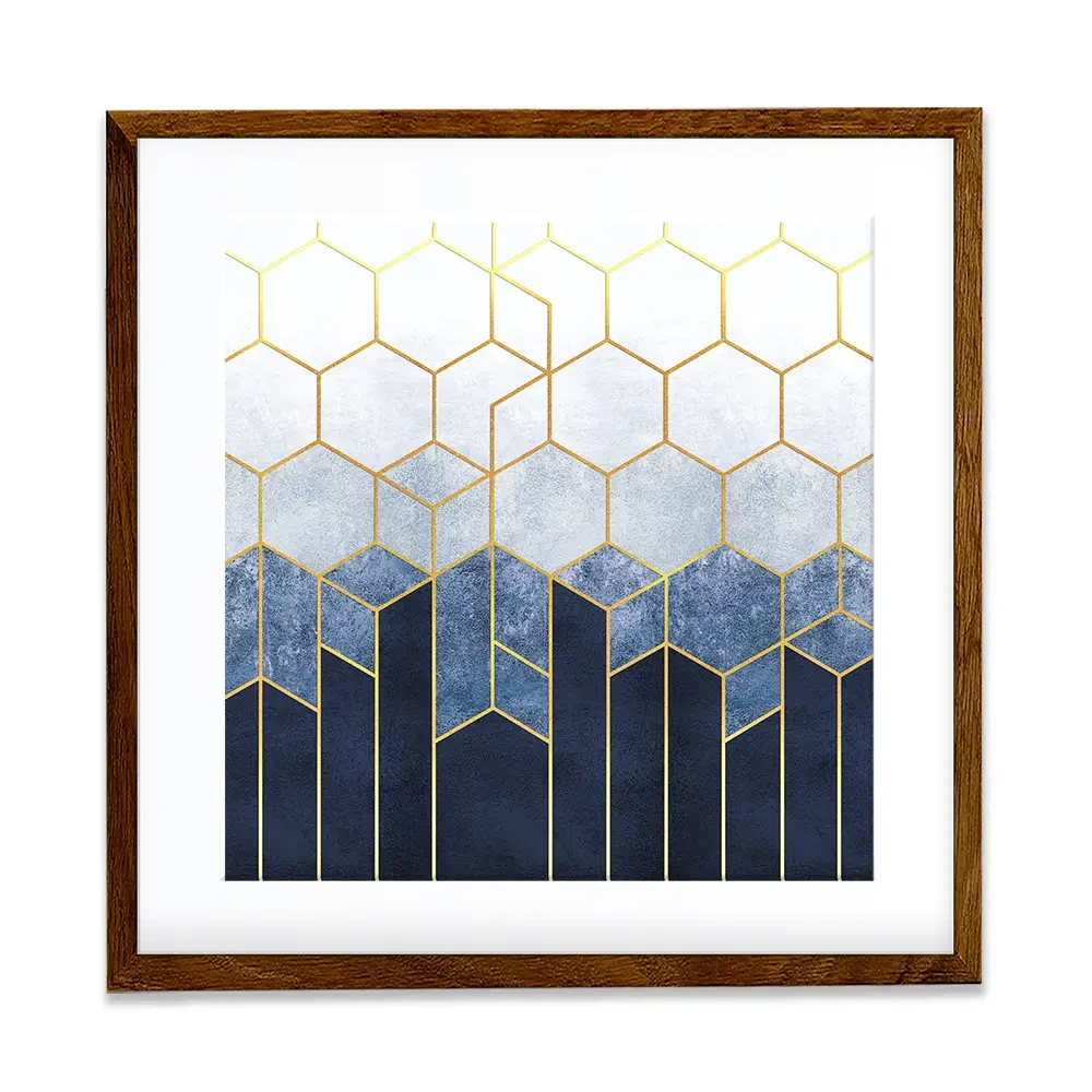 Geometric Hexagons Square Framed Art Print Geometric Hexagons Square Framed Art Print wall art product Art Print Shop