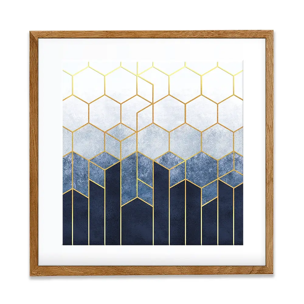 Geometric Hexagons Square Framed Art Print Geometric Hexagons Square Framed Art Print wall art product Art Print Shop