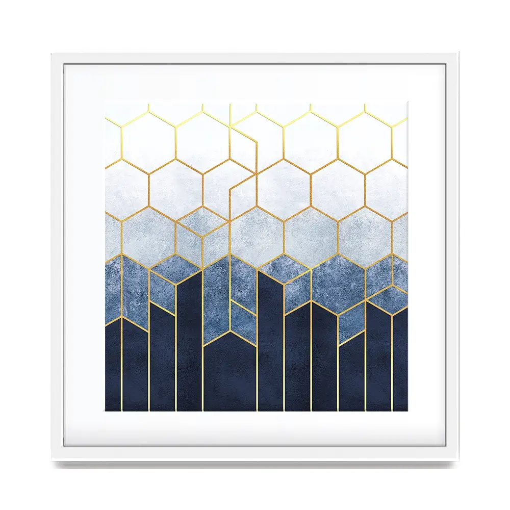 Geometric Hexagons Square Framed Art Print Geometric Hexagons Square Framed Art Print wall art product Art Print Shop