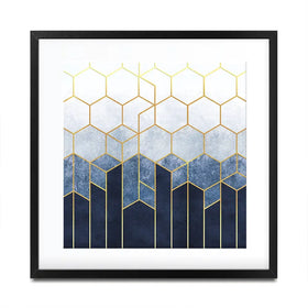 Geometric Hexagons Square Framed Art Print Geometric Hexagons Square Framed Art Print wall art product Art Print Shop