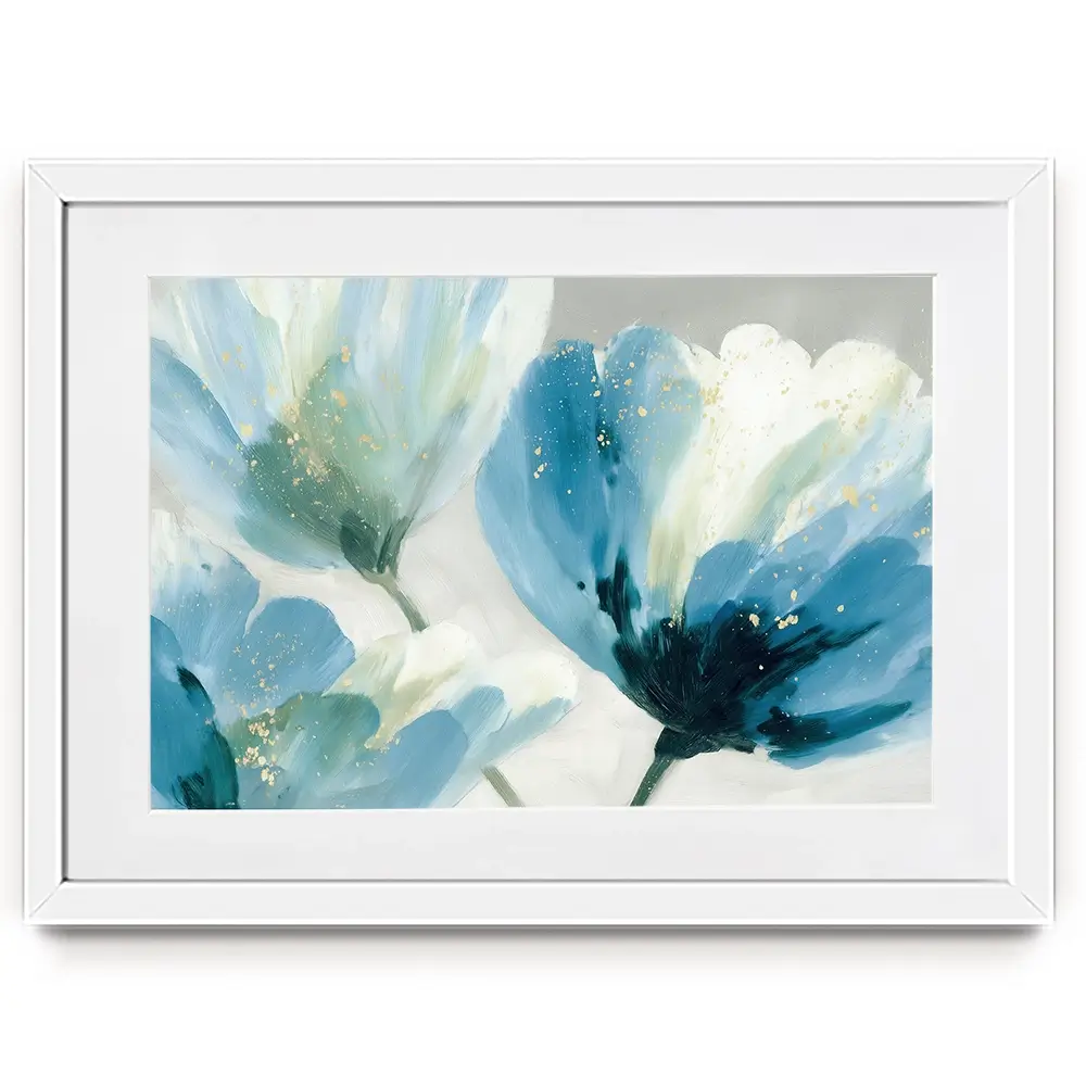 Gilded Anemone Duet Framed Art Print Gilded Anemone Duet Framed Art Print wall art product Chromatic Storm Studio