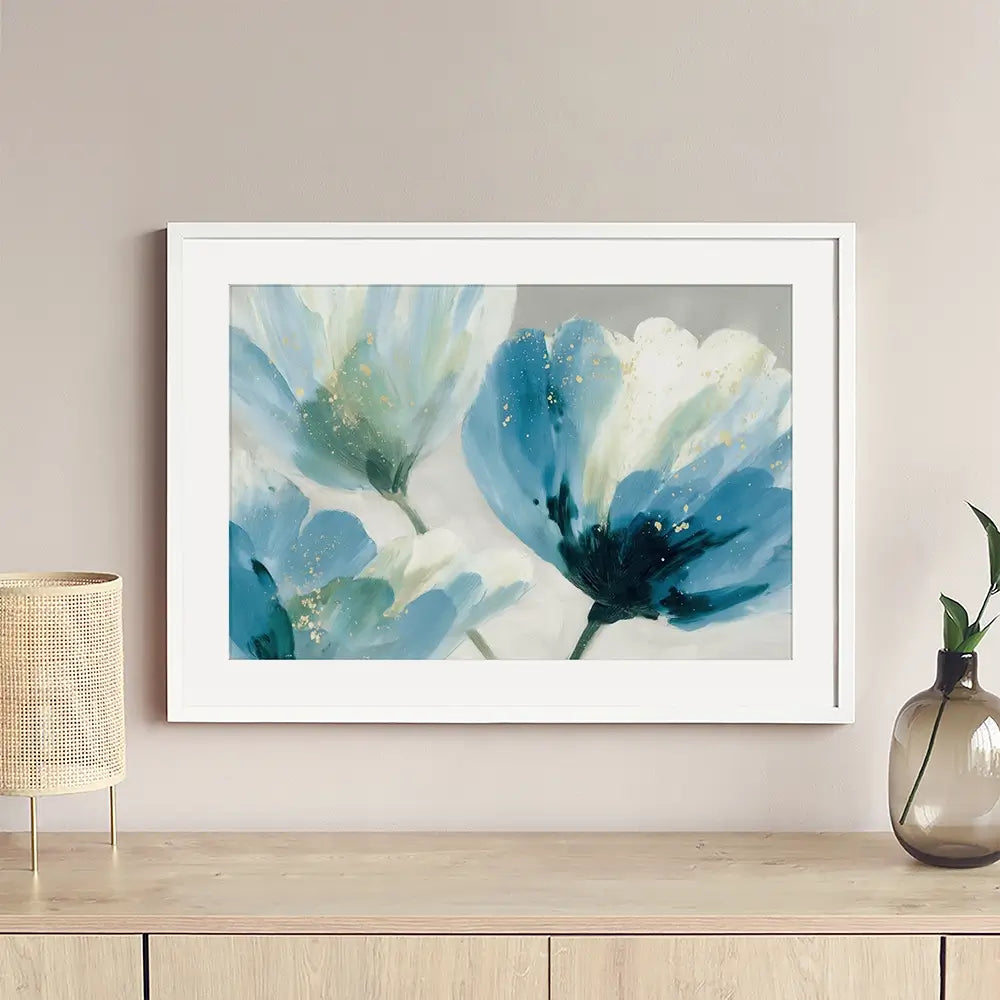 Gilded Anemone Duet Framed Art Print Gilded Anemone Duet Framed Art Print wall art product Chromatic Storm Studio