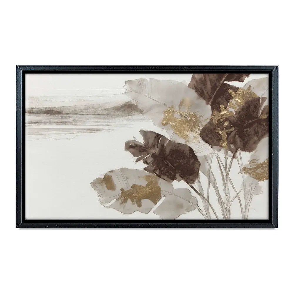 Gilded Banana Leaves Canvas Print Gilded Banana Leaves Canvas Print wall art product Chromatic Storm Studio