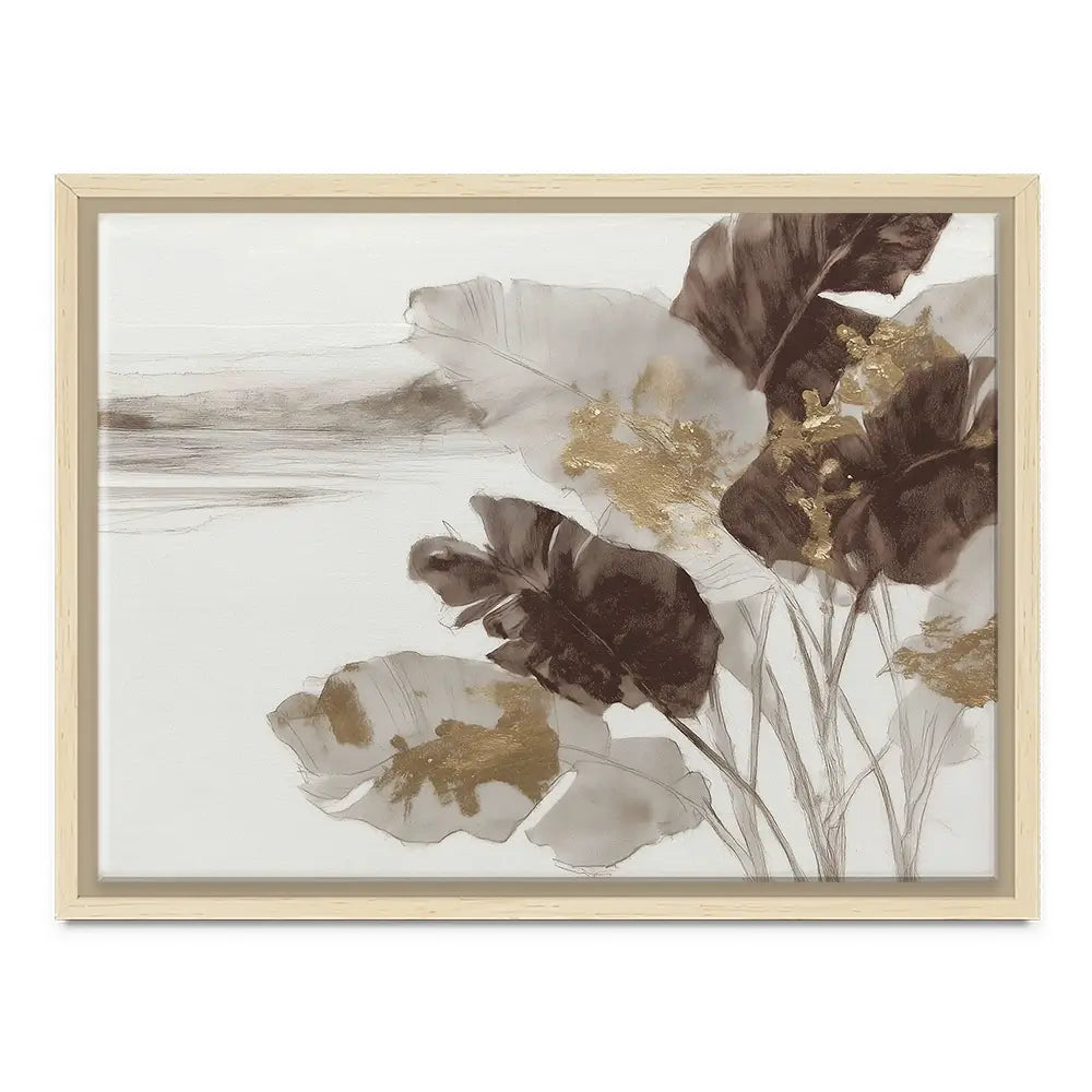 Gilded Banana Leaves Canvas Print Gilded Banana Leaves Canvas Print wall art product Chromatic Storm Studio
