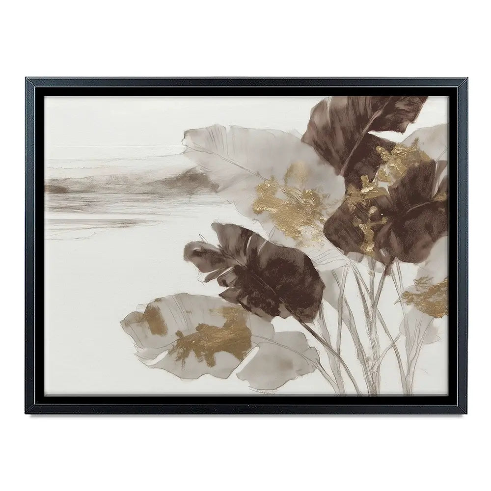 Gilded Banana Leaves Canvas Print Gilded Banana Leaves Canvas Print wall art product Chromatic Storm Studio