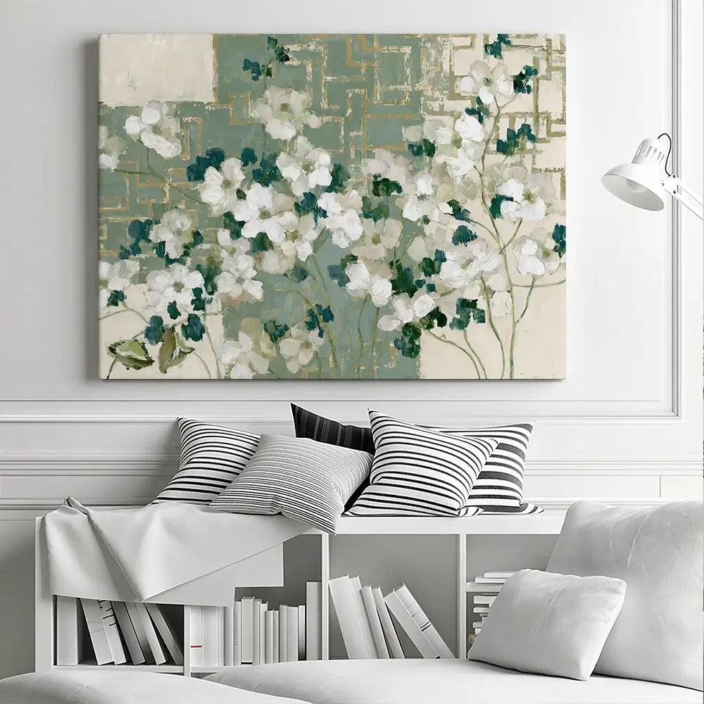 Gilded Maze Blooms Canvas Print Gilded Maze Blooms Canvas Print wall art product Chromatic Storm Studio