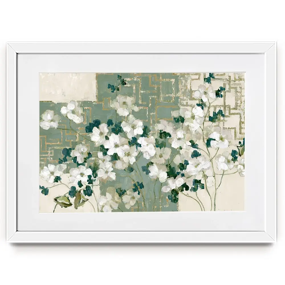 Gilded Maze Blooms Framed Art Print Gilded Maze Blooms Framed Art Print wall art product Chromatic Storm Studio