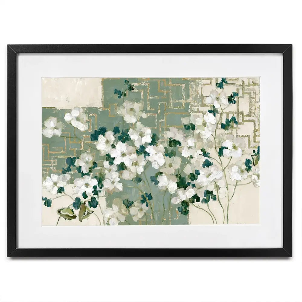 Gilded Maze Blooms Framed Art Print Gilded Maze Blooms Framed Art Print wall art product Chromatic Storm Studio