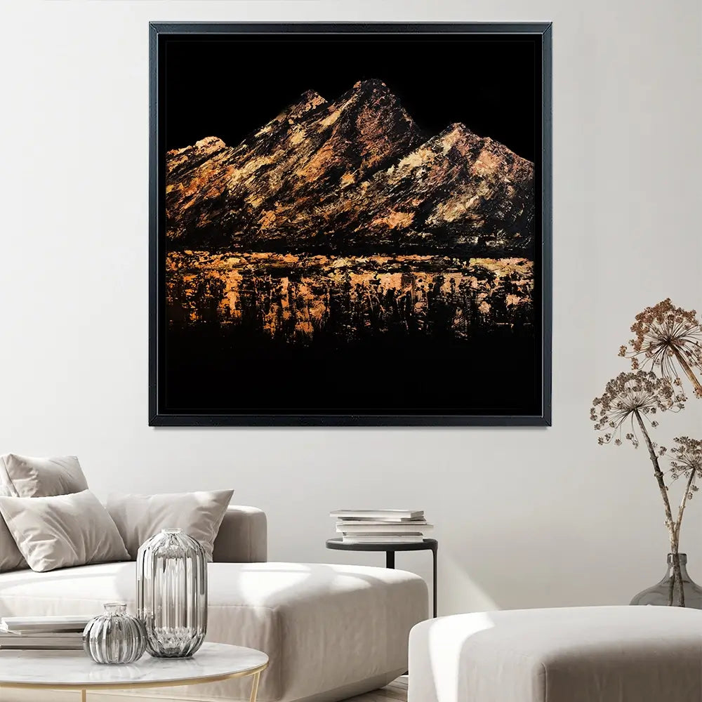 Gilded Peaks Square Canvas Print Gilded Peaks Square Canvas Print wall art product Osnat Tzadok