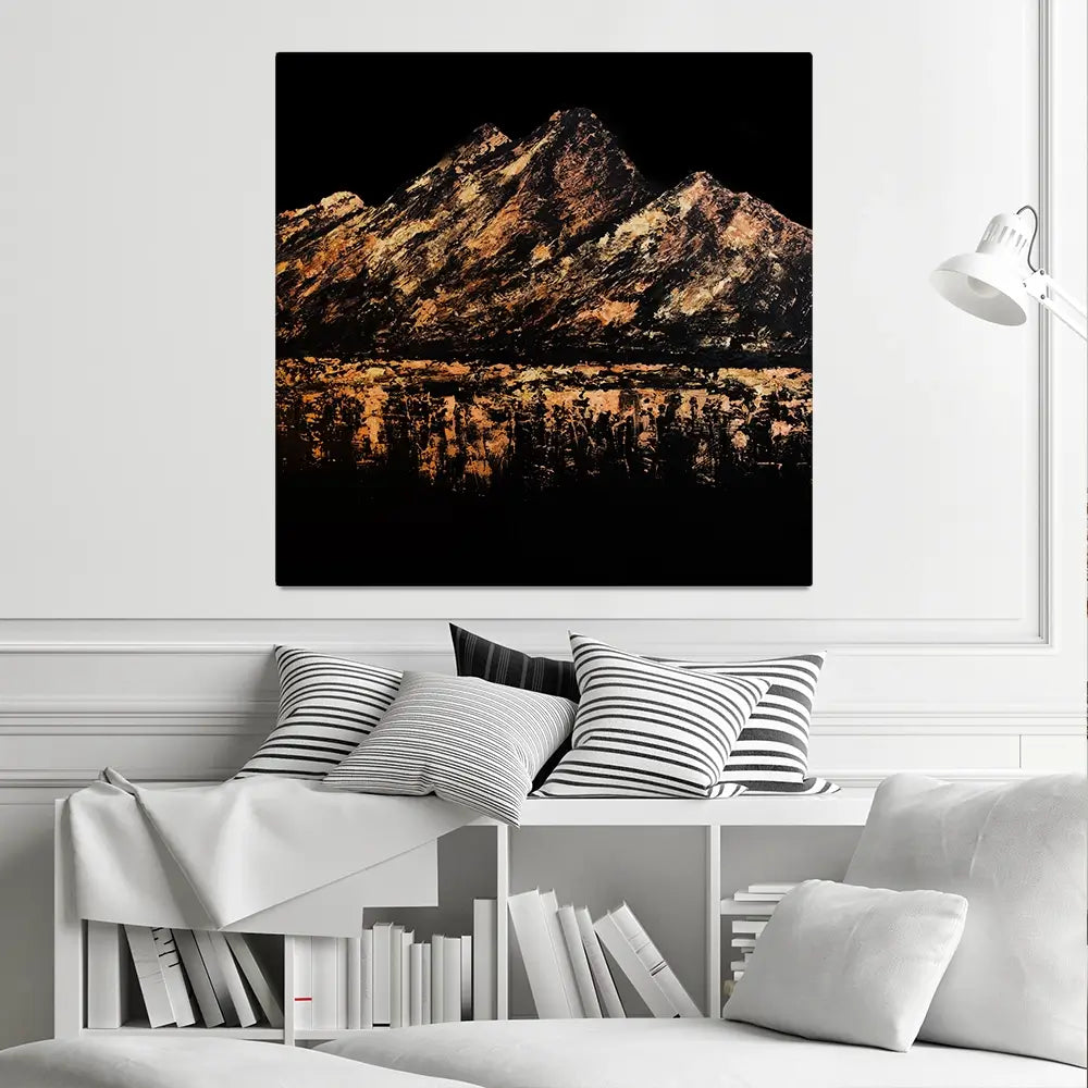 Gilded Peaks Square Canvas Print Gilded Peaks Square Canvas Print wall art product Osnat Tzadok