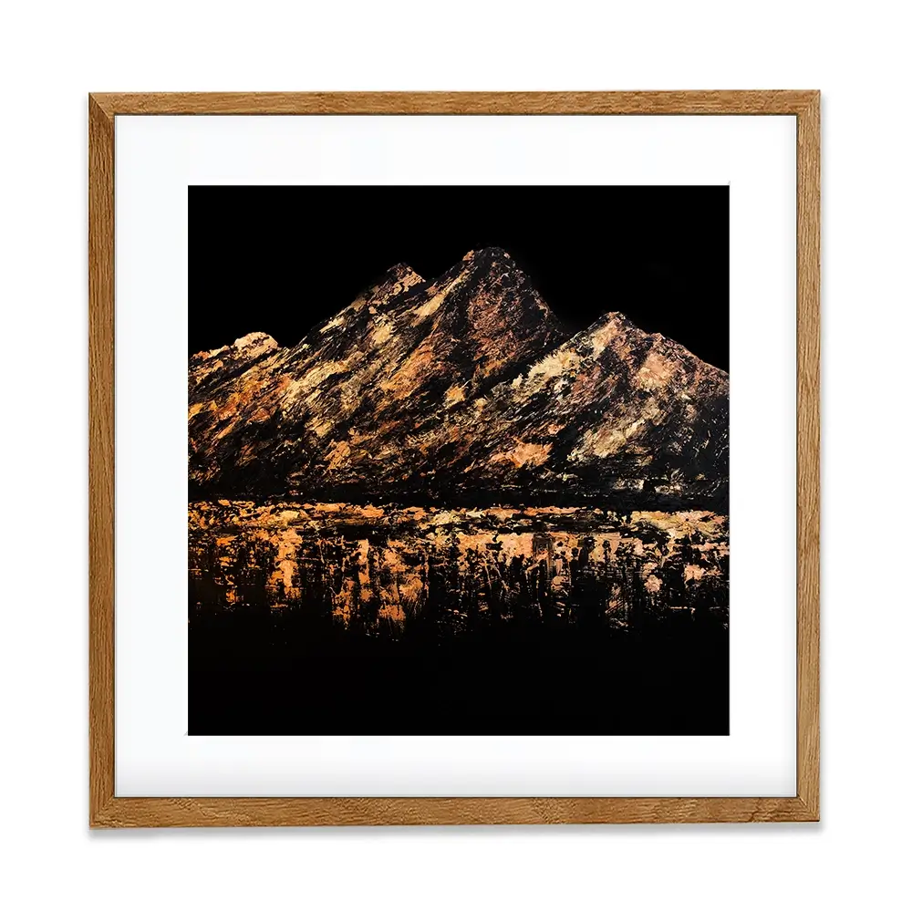 Gilded Peaks Square Framed Art Print Gilded Peaks Square Framed Art Print wall art product Osnat Tzadok