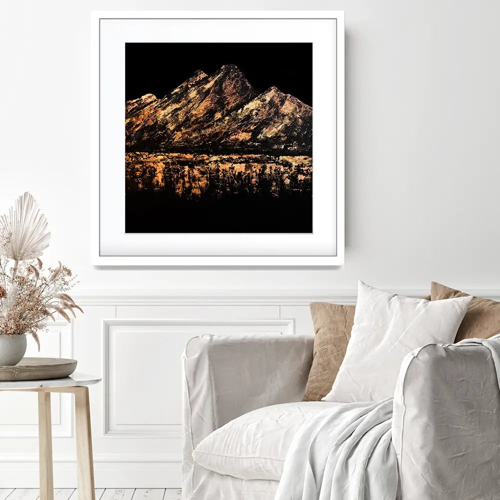 Gilded Peaks Square Framed Art Print Gilded Peaks Square Framed Art Print wall art product Osnat Tzadok