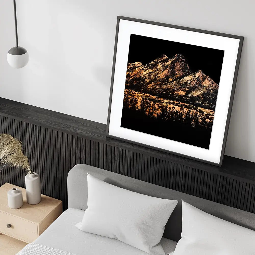 Gilded Peaks Square Framed Art Print Gilded Peaks Square Framed Art Print wall art product Osnat Tzadok
