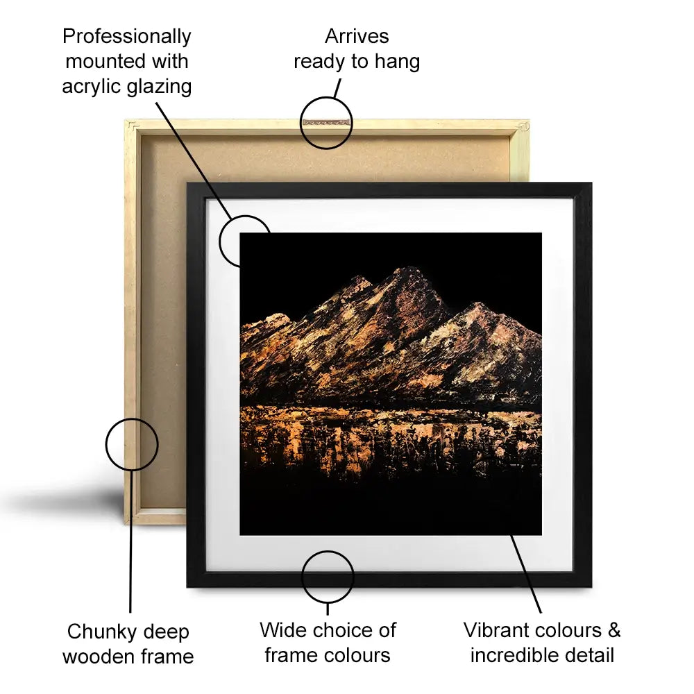 Gilded Peaks Square Framed Art Print Gilded Peaks Square Framed Art Print wall art product Osnat Tzadok