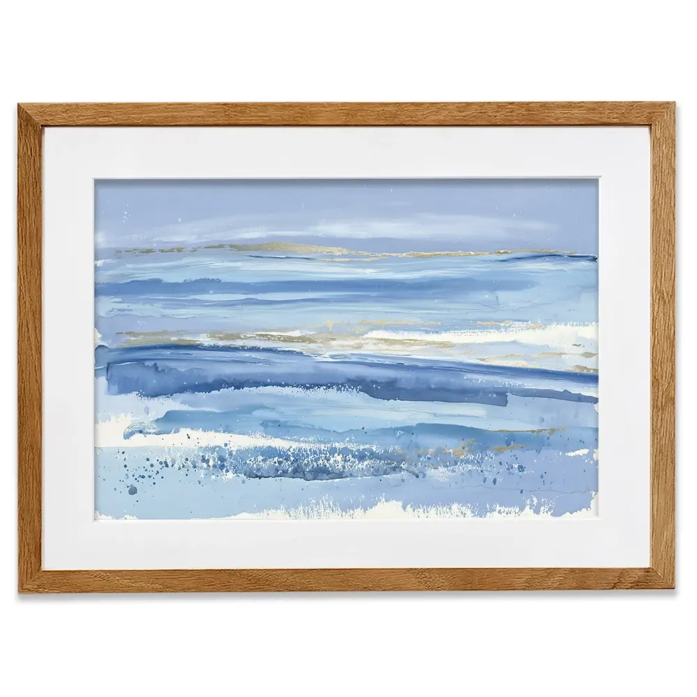 Gilded Sea Horizon Framed Art Print Gilded Sea Horizon Framed Art Print wall art product Chromatic Storm Studio