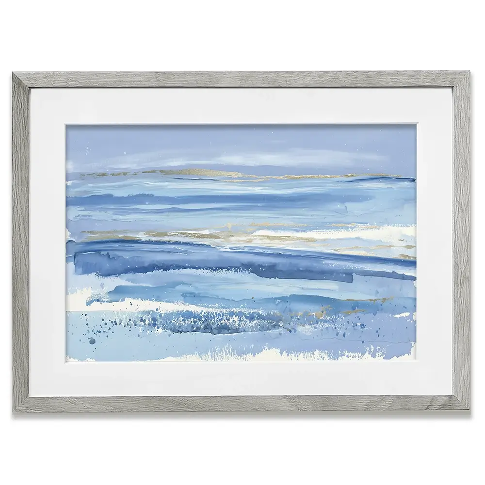 Gilded Sea Horizon Framed Art Print Gilded Sea Horizon Framed Art Print wall art product Chromatic Storm Studio