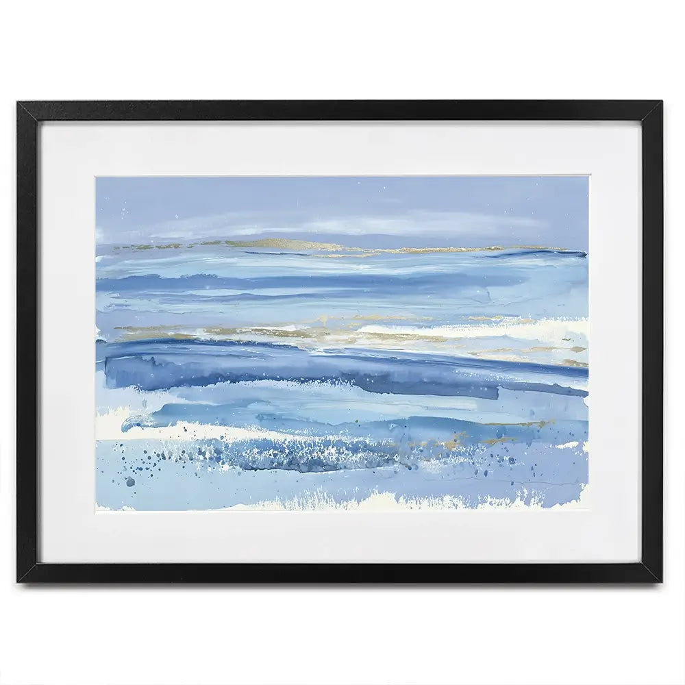 Gilded Sea Horizon Framed Art Print Gilded Sea Horizon Framed Art Print wall art product Chromatic Storm Studio