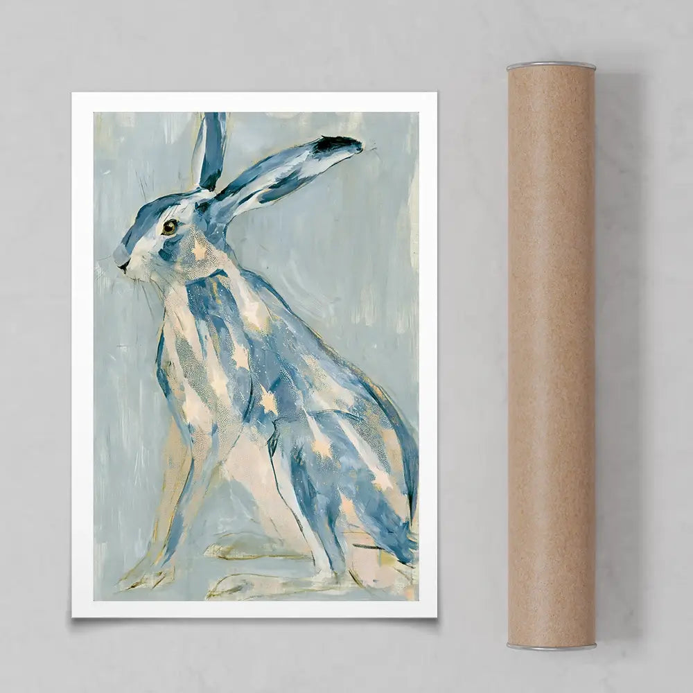 Gilded Star Hare Portrait Art Print Gilded Star Hare Portrait Art Print wall art product Chromatic Storm Studio