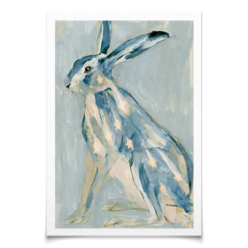 Gilded Star Hare Portrait Art Print Gilded Star Hare Portrait Art Print wall art product Chromatic Storm Studio