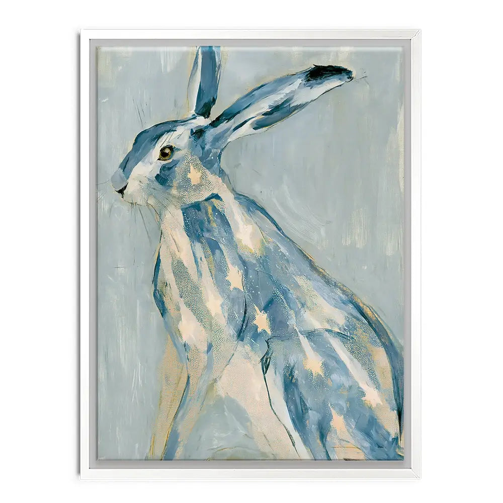 Gilded Star Hare Portrait Canvas Print Gilded Star Hare Portrait Canvas Print wall art product Chromatic Storm Studio