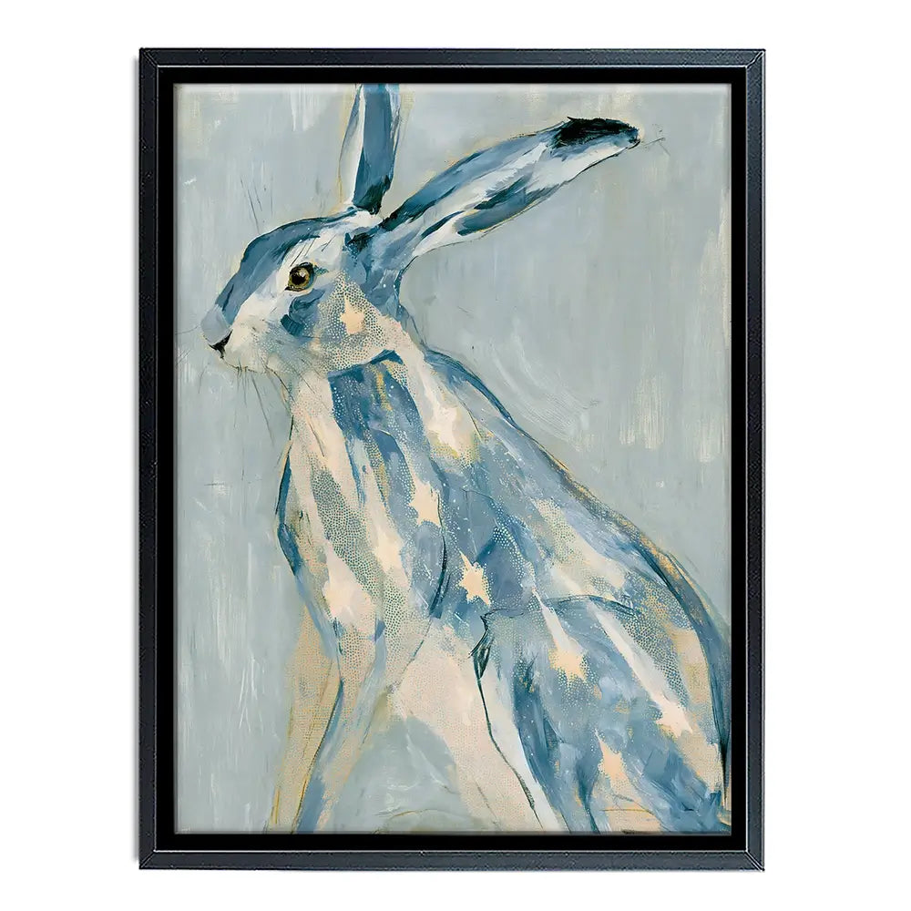 Gilded Star Hare Portrait Canvas Print Gilded Star Hare Portrait Canvas Print wall art product Chromatic Storm Studio