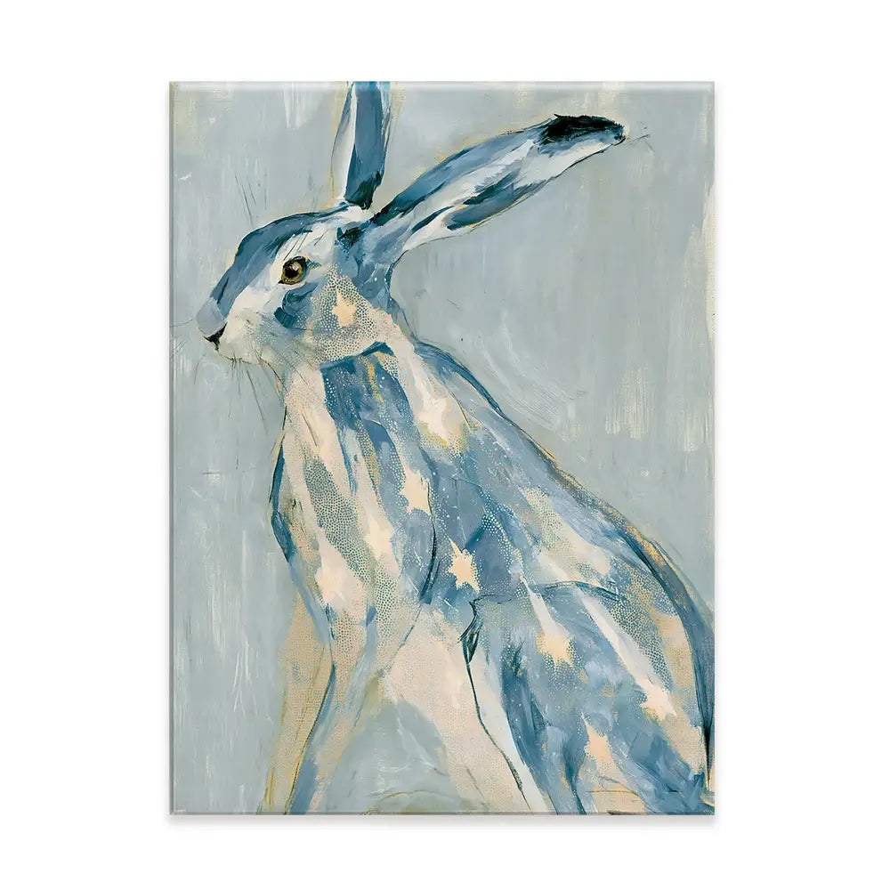 Gilded Star Hare Portrait Canvas Print Gilded Star Hare Portrait Canvas Print wall art product Chromatic Storm Studio