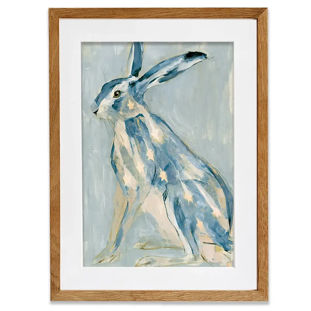 Gilded Star Hare Portrait Framed Art Print Gilded Star Hare Portrait Framed Art Print wall art product Chromatic Storm Studio