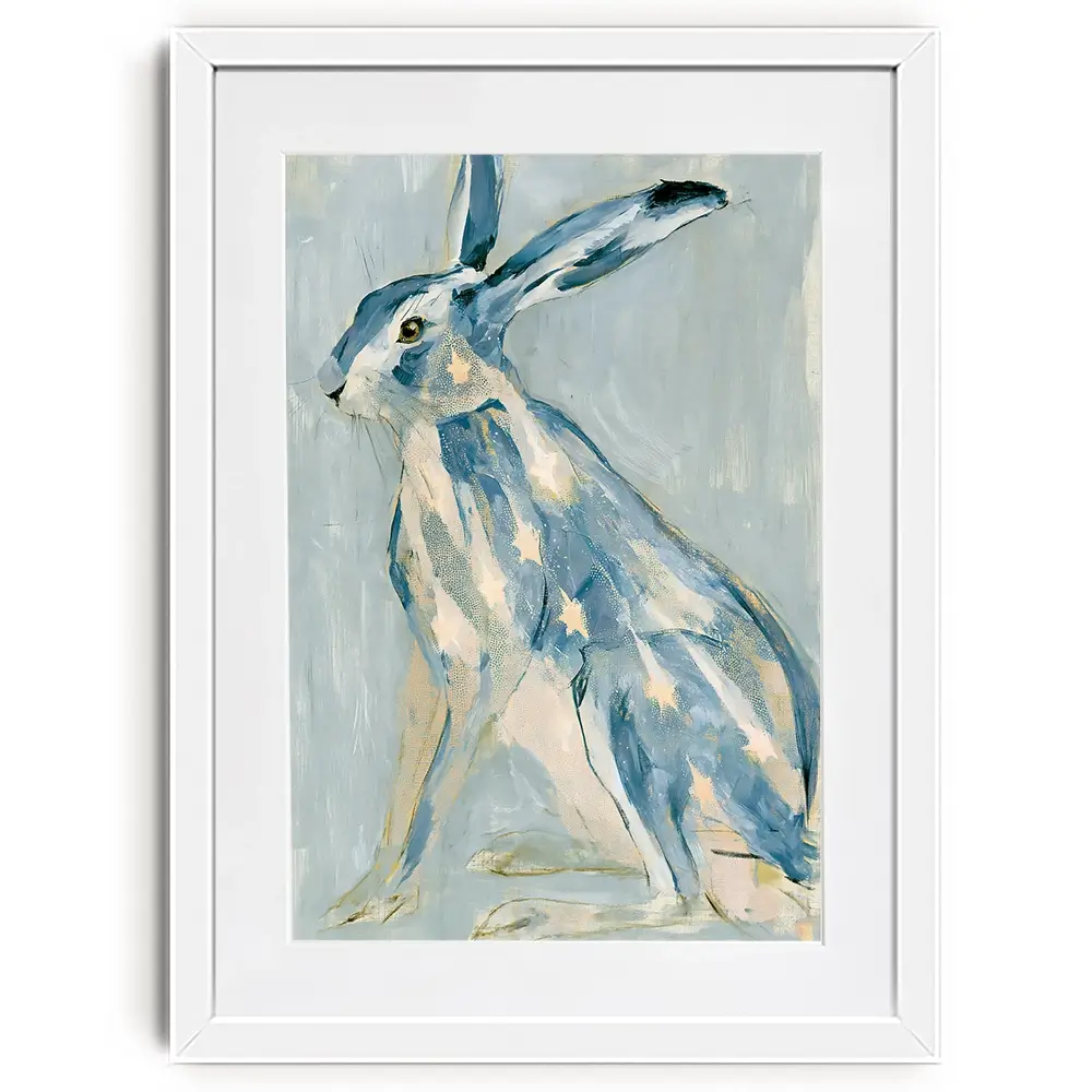Gilded Star Hare Portrait Framed Art Print Gilded Star Hare Portrait Framed Art Print wall art product Chromatic Storm Studio