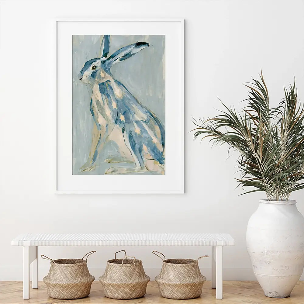 Gilded Star Hare Portrait Framed Art Print Gilded Star Hare Portrait Framed Art Print wall art product Chromatic Storm Studio