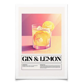 Gin and Lemon Recipe Art Print Gin and Lemon Recipe Art Print wall art product Art Print Shop
